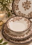 Hermia Juego de Cena Velour Brown Fulya de 24 Piezas